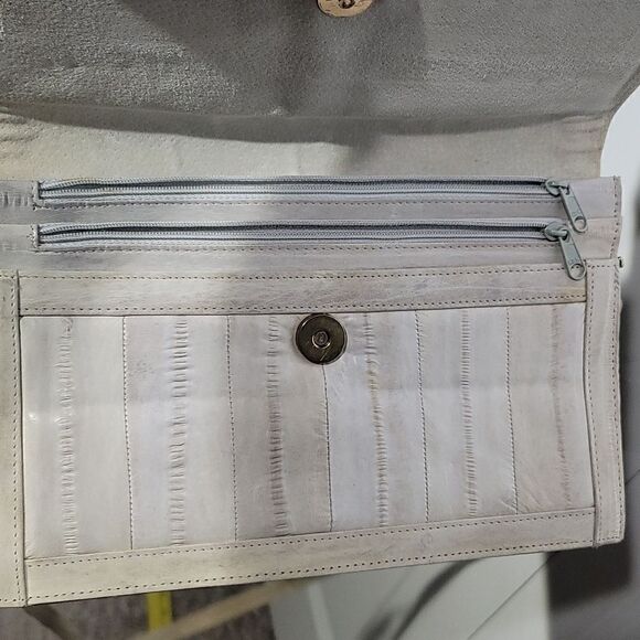 Vintage 70's-80's Patchwork Eel Skin Clutch Shoulder Bag - Picture 7 of 8